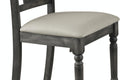 Wallace Tan Linen & Weathered Gray Finish Side Chair Set Of 2 Gray,Tan Linen,Synthetic Wood