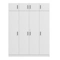 4 Door Wardrobe With 1 Drawer And Top Cabinetwhite White White Bedroom Contemporary Particle Board