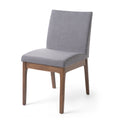 Dining Chair Set Of 2 Dark Grey Fabric