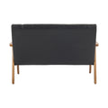 Coolmore Mid Century Modern Solid Loveseat Sofa Upholstered Pu Leather Loveseat, 2 Seat Upholstered Loveseat Sofa Modern Couch Black Pu Pu Leather 2 Seat