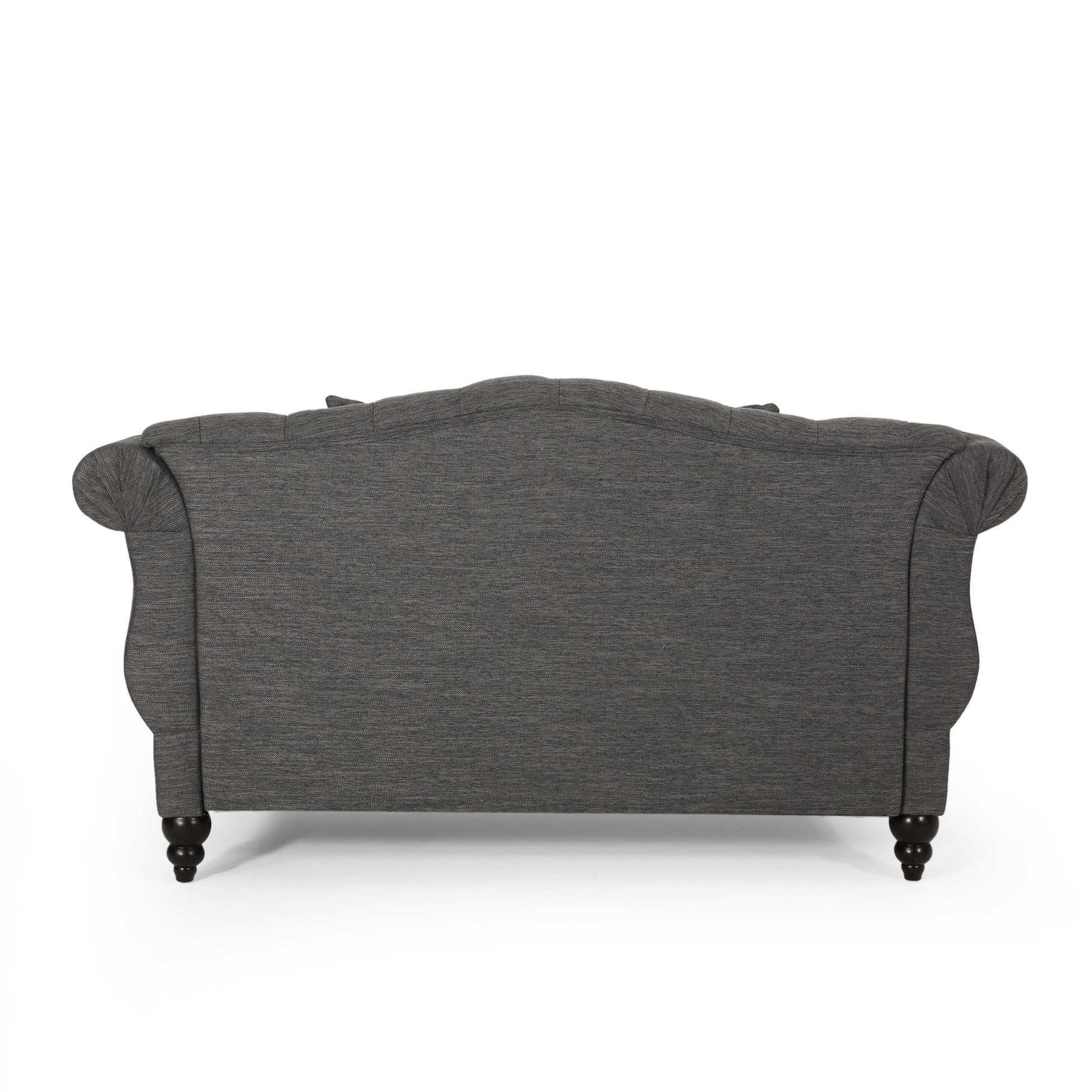 Seat Chaise Lounge Charcoal Fabric 2 Seat