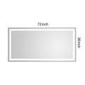 72 X 36 Inch Led Bathroom Mirror With Aluminum Frame, Wall Mounted Vanity Mirror, Anti Fog, Memory, 3 Colors, Stepless Dimmable Matte Black Aluminium,Glass