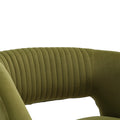 Coolmore Upholstered Tufted Living Room Chair Textured Linen Fabric Accent Chair With Metal Stand Olive Velvet