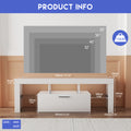 Fashiontvstandtvcabinet,Entertainmentcenter,Tvstationtv Console,Media Console,With Ledlight Belt,Light Belt Remote Control,Toughenedglassshelf,Metal Handle,Canbeplaced In The Living Room,Bedroom,White White Primary Living Space 50 59 Inches 50 59 Inches