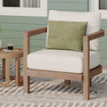 Outdoor Acacia Wood Patio Club Chair, Patio Furniture,Waterproof Thick Cushion Deep Seating For Porch, Garden, Backyard, Balcony, Weight Capacity 400Lbs, Brown Wash, Beige Cushion Yes Deep Seating Brown Beige Garden & Outdoor Foam Acacia Wood