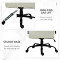 Vinsetto 500Lbs Big And Tall Office Chair With Wide Seat, Executive Computer Chair With Adjustable Height, Swivel Wheels And Linen Finish, Cream White Cream White Linen