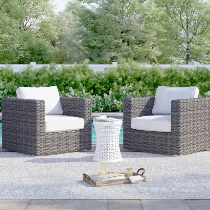 Comfortable Patio Chair With Cushions Fully Assembled Grey,Grey Mix Wicker