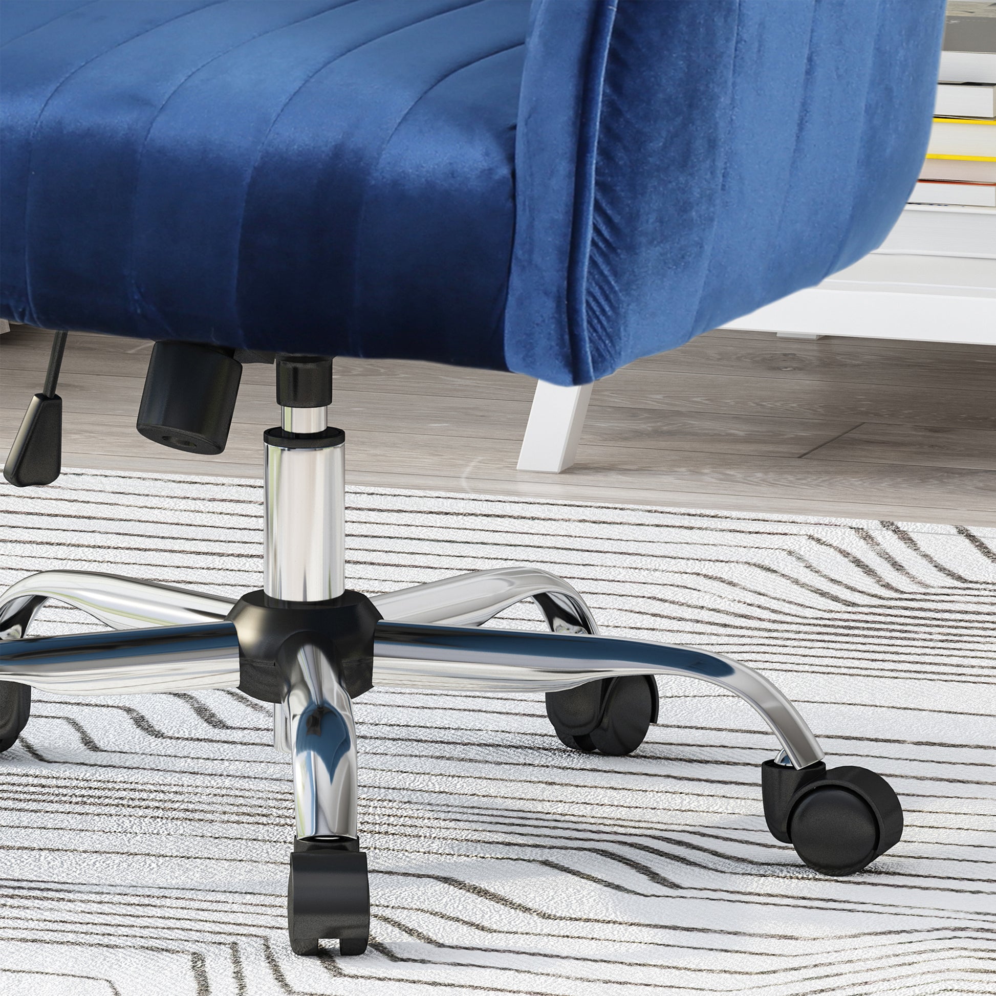 Office Chair Navy Blue Velvet