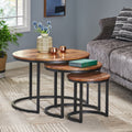 Coffee Table S 3 Black Natural Wood