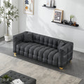 80 Inches Long, 21.7 Inches Deep, American Body Structure, Technology Fabric Sofa, 3 Seats Waterproof And Stain Proof, Black Anti Cat Paw Sofa Black Polyester Blend 3 Seat