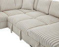 122 Inch Pull Out Couch, Rabbit Plush Fabric Sofa Bed With Usb Ports & Comfy Upholstered, Oversized U Shape Sectional Sleeper Sofa Bed With Storage Chaise, Khaki Light Brown Wood Primary Living Space Medium Duty Eucalyptus 6 Seat Khaki Polyester Soft