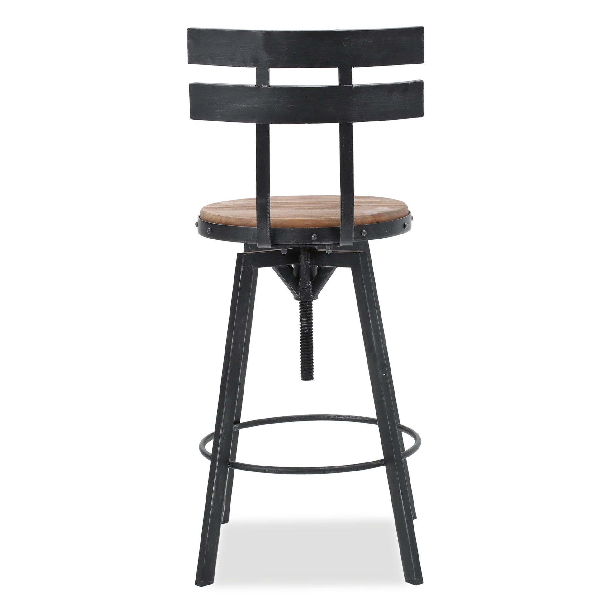 Metal Chair With Wooden Seat Black Metal & Wood