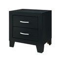 Carlos Black Nightstand Black Solid Wood Mdf