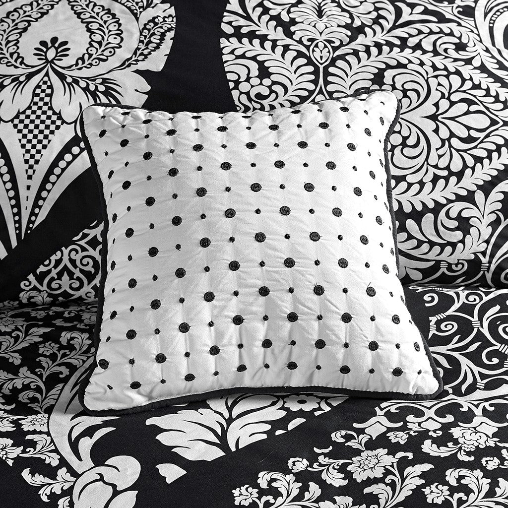 6 Piece Printed Duvet Cover Set Queen Multicolor Polyester