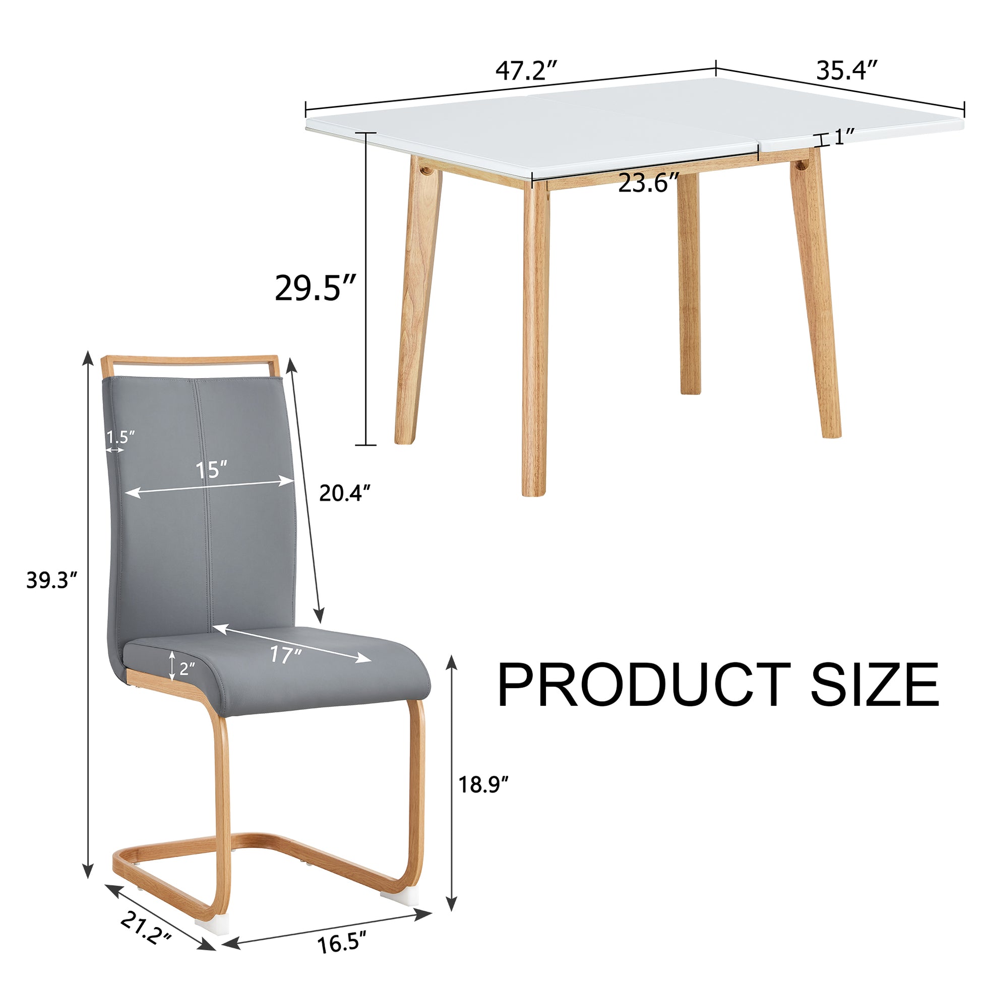 Table And Chair Set. White Sintered Stone Table Top With Rubberwood Legs, Foldable Computer Desk, Foldable Desk, 6 Modern Pu Leather High Cushion Side Chairs With Wood Grain Metal Legs. White Seats 6 Sintered Stone