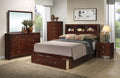 Brown Cherry 1Pc Nightstand Nickel Round Knob Transitional Style 2 Drawers Nightstand Bedside Table Rubberwood Brown Brown 2 Drawers Bedside Cabinet Bedroom Contemporary,Modern,Transitional