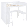 Full Size Loft Bed With Desk And Shelf White Full White Solid Wood