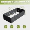 8X4X1.5 Ft Galvanized Raised Garden Bed, Outdoor Planter Garden Boxes Large Metal Planter Box For Gardening Vegetables Fruits Flowers,Gray Gray Garden & Outdoor Steel