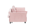 Folding Sofa Bed With Adjustable Back Access To Sofa Recliner Single Bed Adult Modern Chair Bed ,Pink Pink Corduroy 2 Seat