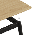 Modern Minimalist Wood Grain Tabletop Dining Table, Stylish Dining Table, Kitchen Dining Table, Sturdy And Durable, Easy To Assemble, Black Metal Leg Design, Suitable For 4 6 People, Suitable For