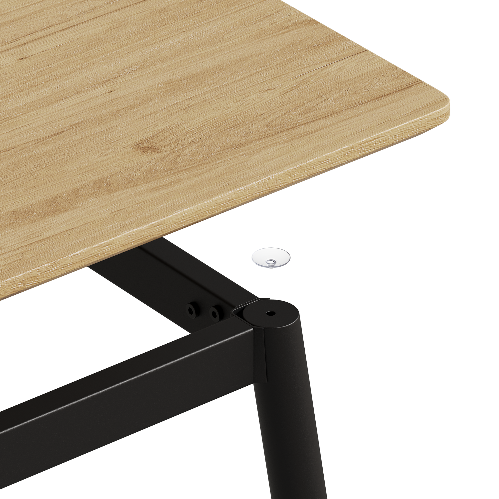 Modern Minimalist Wood Grain Tabletop Dining Table, Stylish Dining Table, Kitchen Dining Table, Sturdy And Durable, Easy To Assemble, Black Metal Leg Design, Suitable For 4 6 People, Suitable For