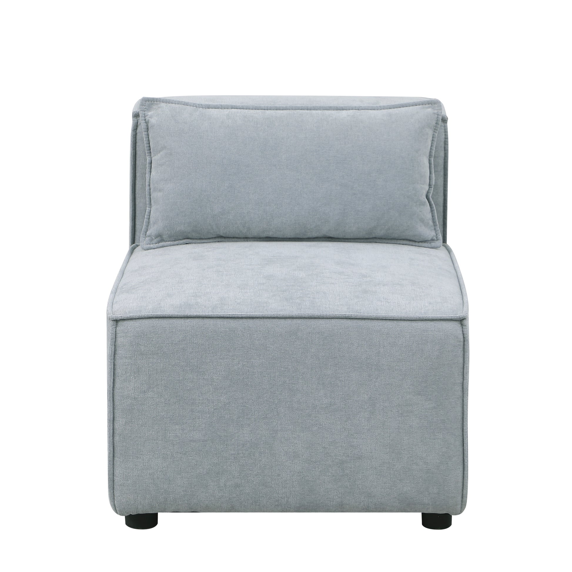 Modular Sofa Grayish Blue Chenille Fabric, Simple And Grand, The Seat And Back Is Very Soft. This Is Also A Knock Down Sofa Wood Primary Living Space Medium Duty Eucalyptus 1 Seat Grayish Blue Chenille Medium Soft Cushion Back American Design L Shaped