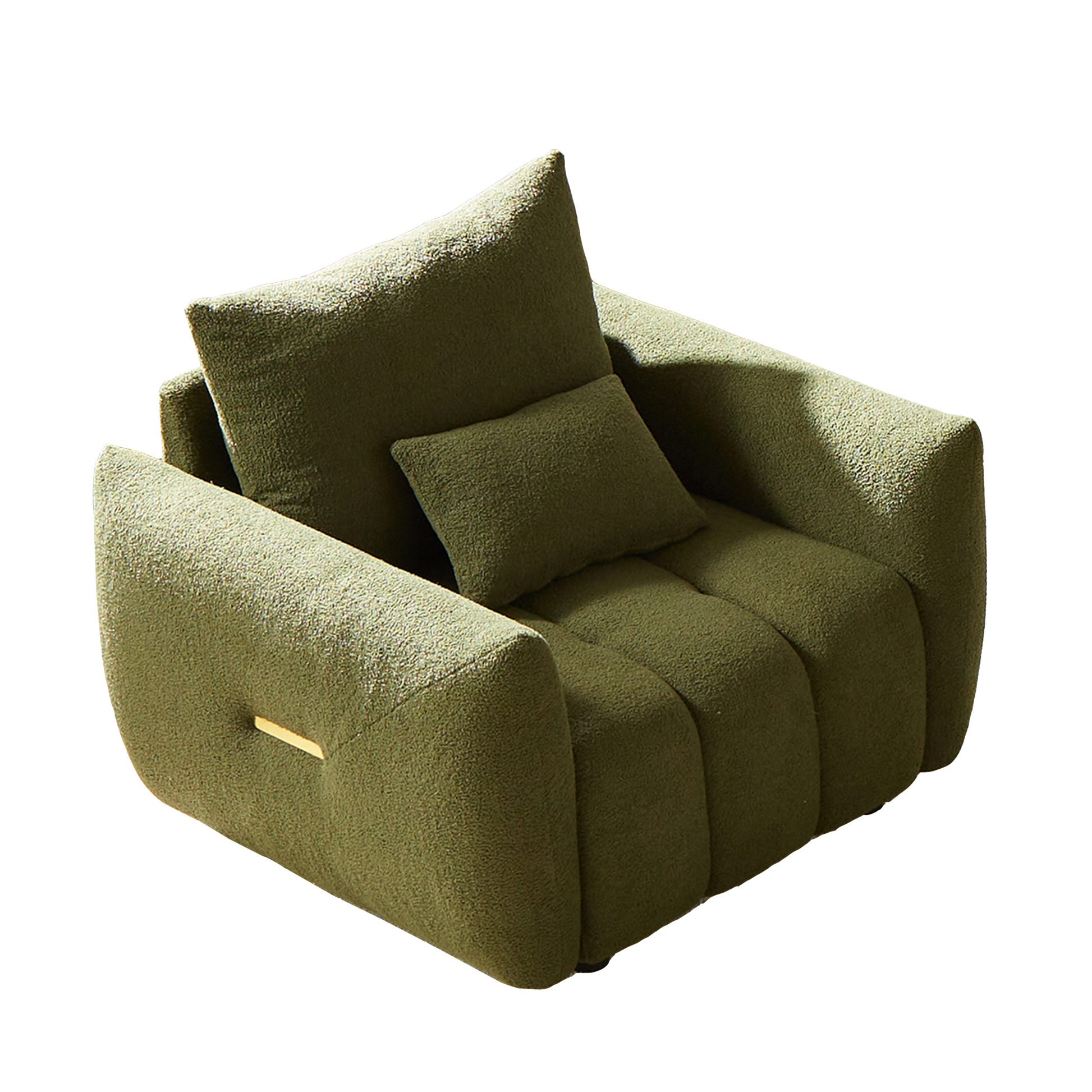 39.7'' Teddy Fabric Sofa, Modern Lounge Chair For Apartment, Office, Living Room And Bedroom Green Wood Primary Living Space Pine Foam Fabric 1 Seat