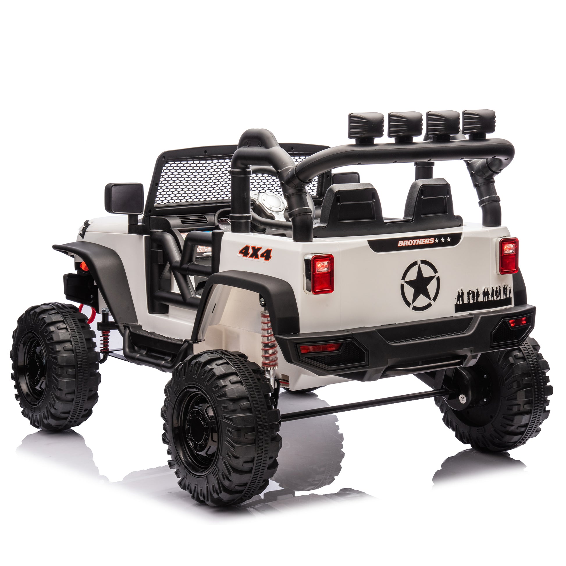 24V Kids Ride On 400W Electric Toy Car W Parents Control,Four Wheel Suspension,Front And Rear Led Searchlight,With Bluetooth,Mp3,Usb,Music,Volume Adjustment,Light Control And Power Display For Kids 3 White Polypropylene