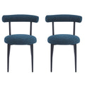 Dining Chair Set Of 2 Blue Fabric
