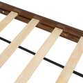 Mid Century Modern Platform Bed Wood Slat Support With No Box Spring Needed,King Walnut Box Spring Not Required King Walnut Wood Bedroom Mid Century Modern Bed Frame Wood