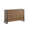 Phera Brown 8 Drawer Dresser Brown Engineered Wood