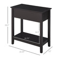 Homcom End Table, Narrow Side Table With Flip Top, Storage Cabinet, Bottom Shelf For Living Room, Dark Coffee Dark Coffee Mdf