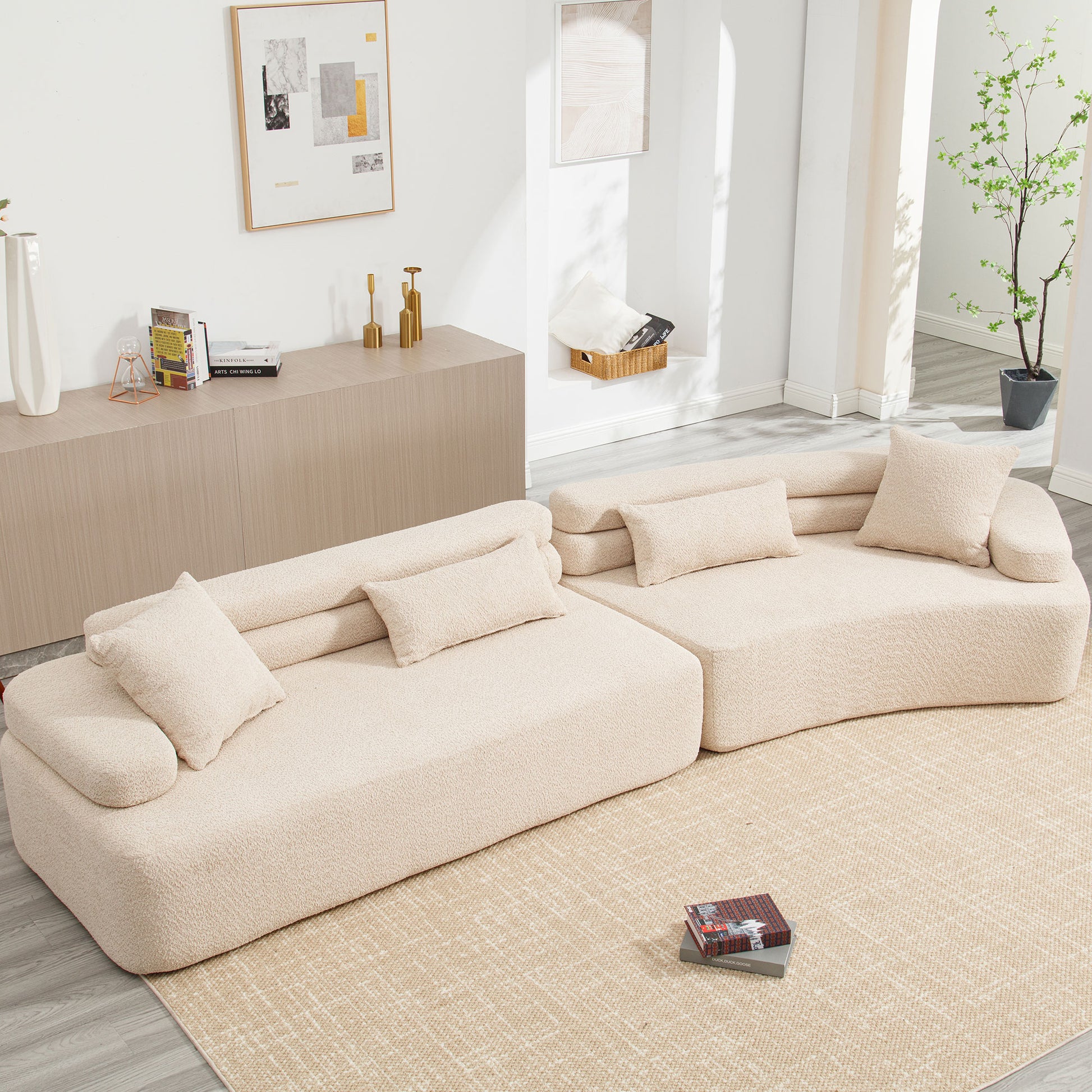 Unique Modeling Design,Upholstered Indoor Furniture,Foam Filled Sleeper Sofa Bed For Living Room,Bedroom,3 Colors Khaki Primary Living Space Modern Foam Polyester 4 Seat