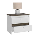 Lily Nightstand, Two Drawers, Superior Top Multicolor Mdf Engineered Wood