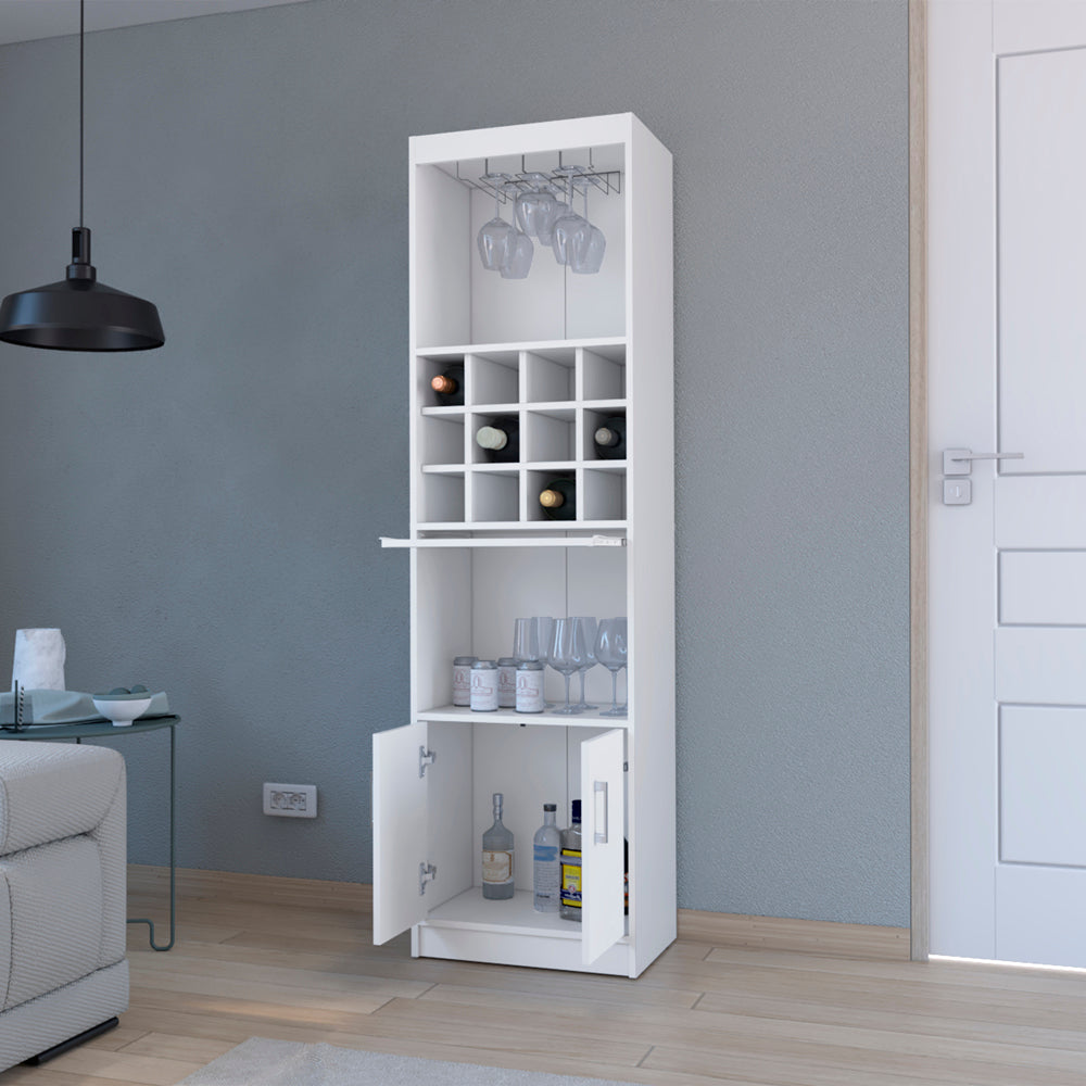 Bar Cabinet Fulton, Living Room, White White Particle Board Engineered Wood