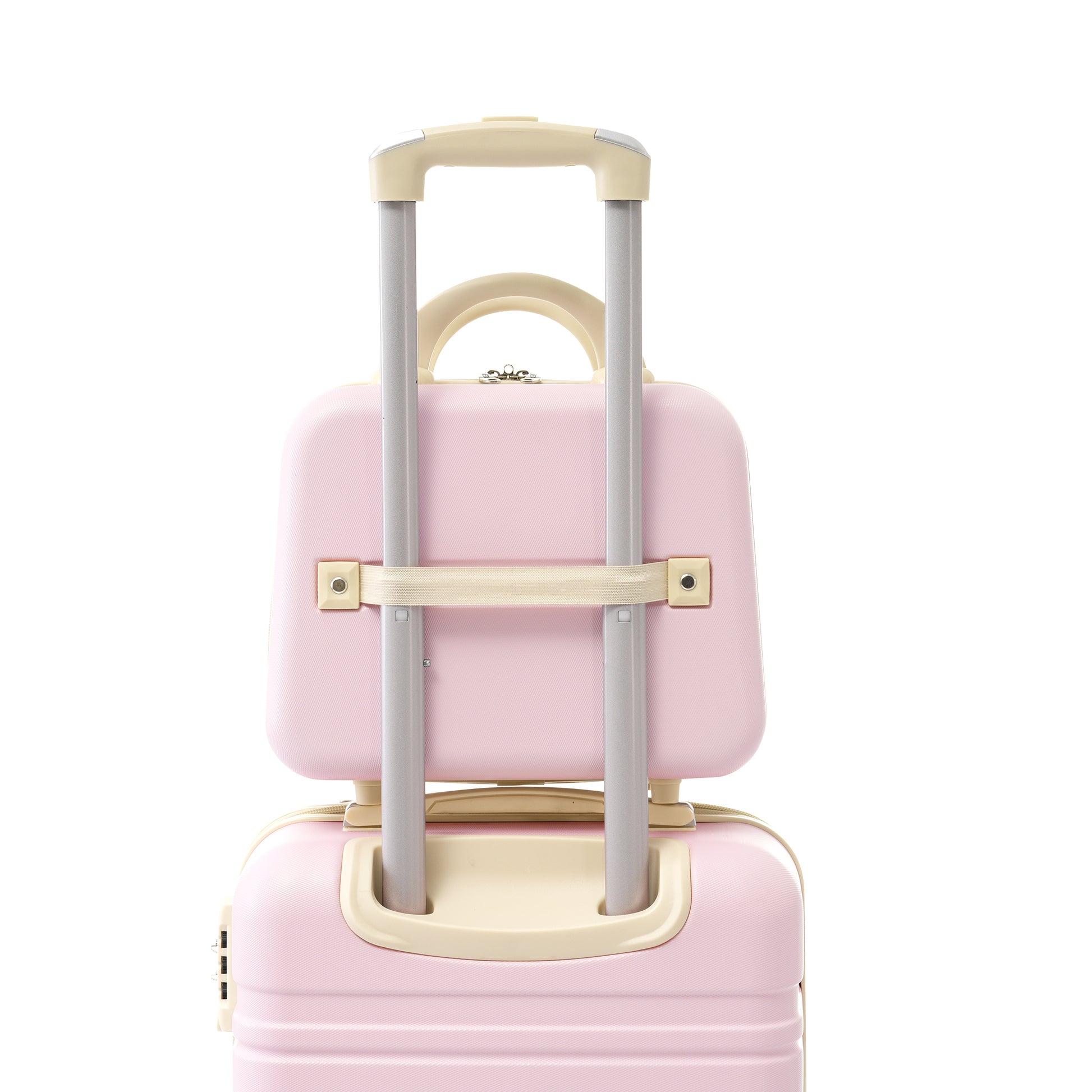 Hardshell Luggage Sets 3 Pieces 20" 24" Luggages And Cosmetic Case Spinner Suitcase With Tsa Lock Lightweight,Light Pink Light Pink Abs