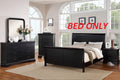 Modern 1Pc Eastern King Size Bed Bedroom Furniture Sleigh Design Headboard Footboard Plywood 1Pc Bedframe Box Spring Required King Black Wood Bedroom Contemporary,Modern,Transitional,Ultra Modern Rubberwood Bed Frame Plywood