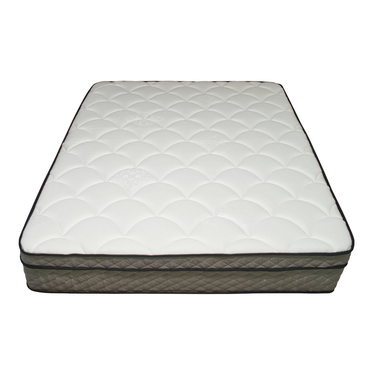 Made In Usa 12" Queen Euro Top Pocket Coil And Cooling Gel Memory Foam Highlyquilted Cover Hybrid Mattress, Pressure Relief, And Motion Isolation, Certipur Us In A Box White Gray Foam Spring Queen