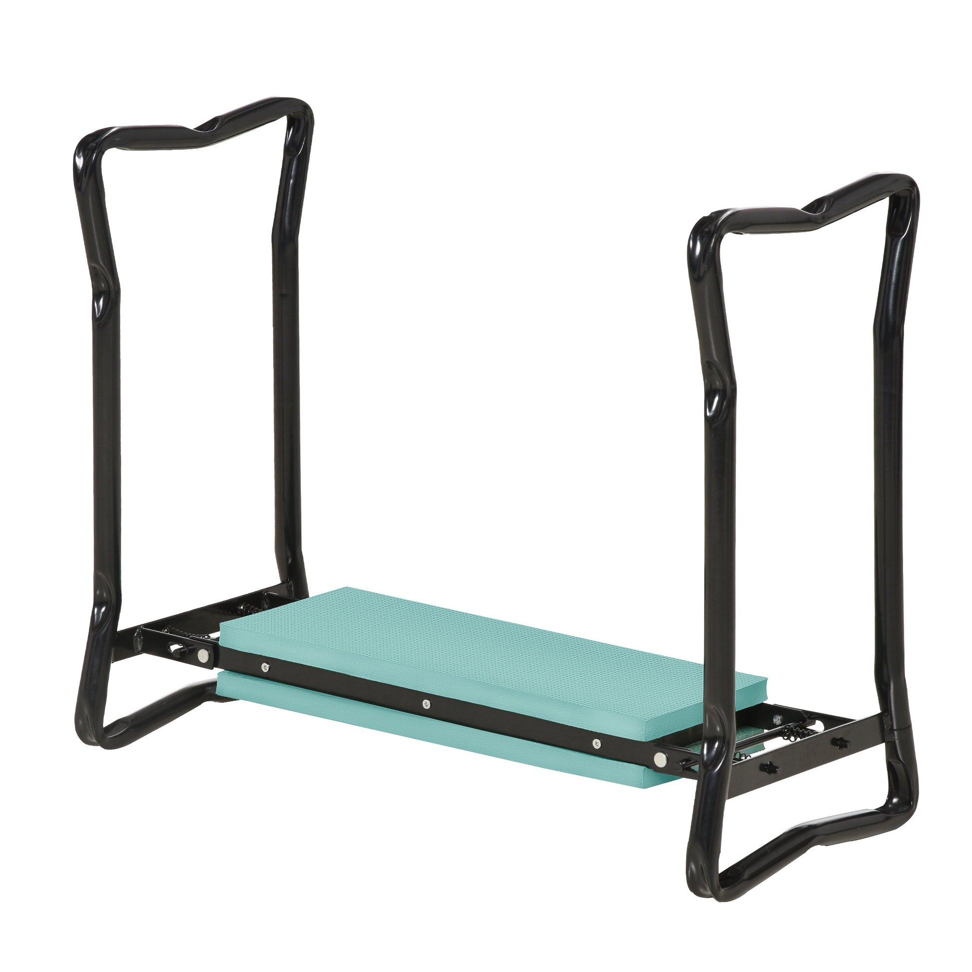 Outsunny Padded Garden Kneeler And Seat Bench, Padded Foldable Garden Stool, Green Green Steel