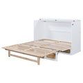 Queen Murphy Bed With Large Drawers,White Queen White Plywood