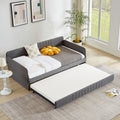 Daybed, Sofa Bed Metal Framed With Trundle Twin Size, Grey, 78.4''L X 41''W X 29.8''H. Twin Grey Iron