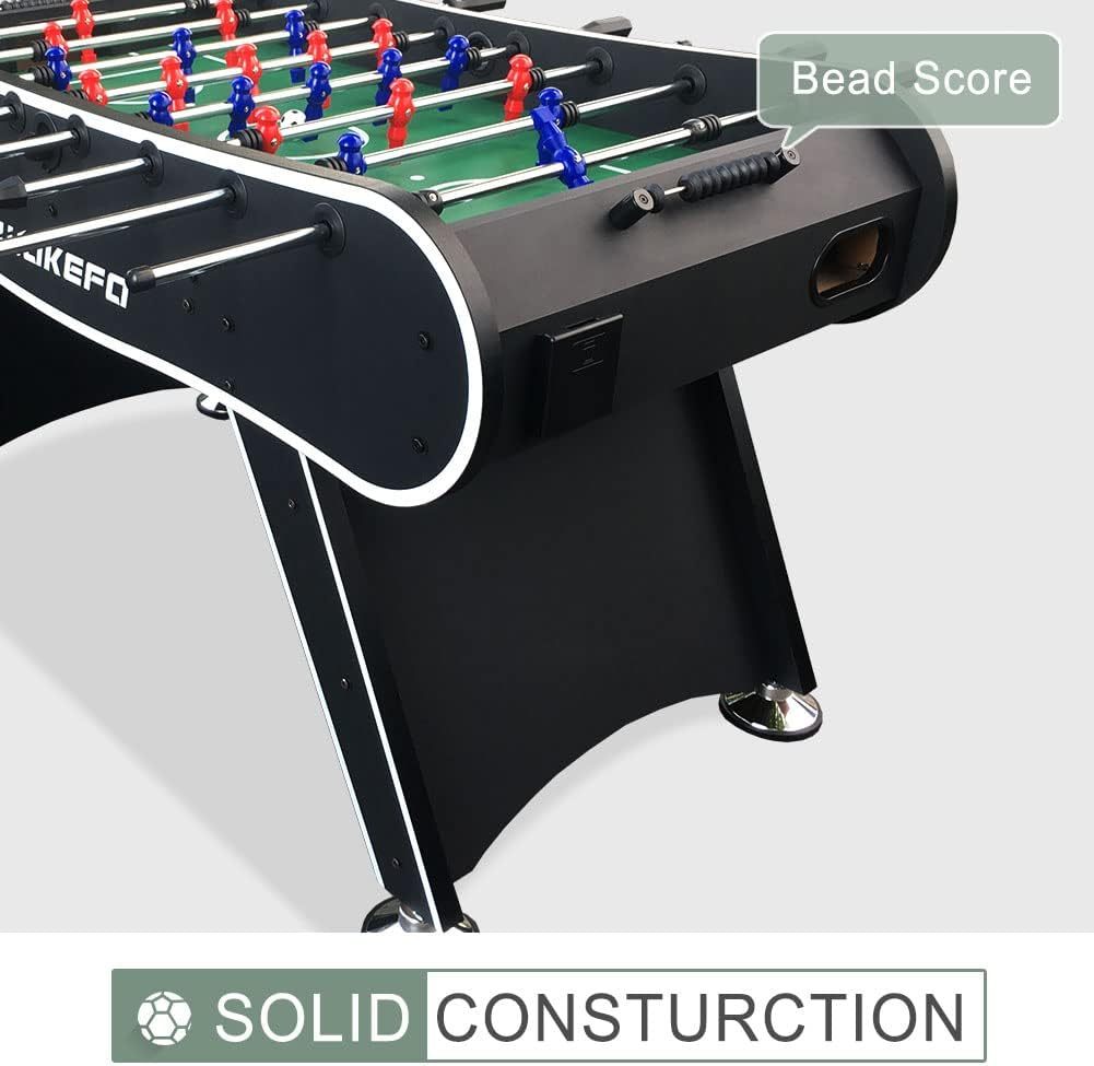 Foosball Table Soccer Arcade Games: Foosball Tables Adult Size For Home, Game Room, Bar Competition Sized Football Table W 2 Balls, 2 Drink Holders, Table Soccer Game For Kids And Adults Balls Sports Black Gym Gym Mdf Iron