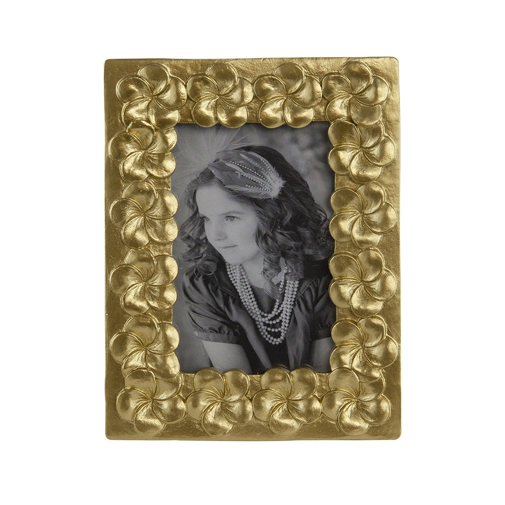 6.5X8.5" Vintage Gold Photo Frame With Flower Design Gold Art Deco,Luxury,Retro,Vintage Polyresin