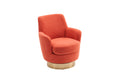 Teddy Swivel Barrel Chair, Swivel Accent Chairs Armchair For Living Room, Reading Chairs For Bedroom Comfy, Round Barrel Chairs With Gold Stainless Steel Base Orange Orange Primary Living Space