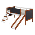 Cherry Oak And White Twin Loft Bed With Slide Box Spring Not Required Twin Cherry Wood Wood