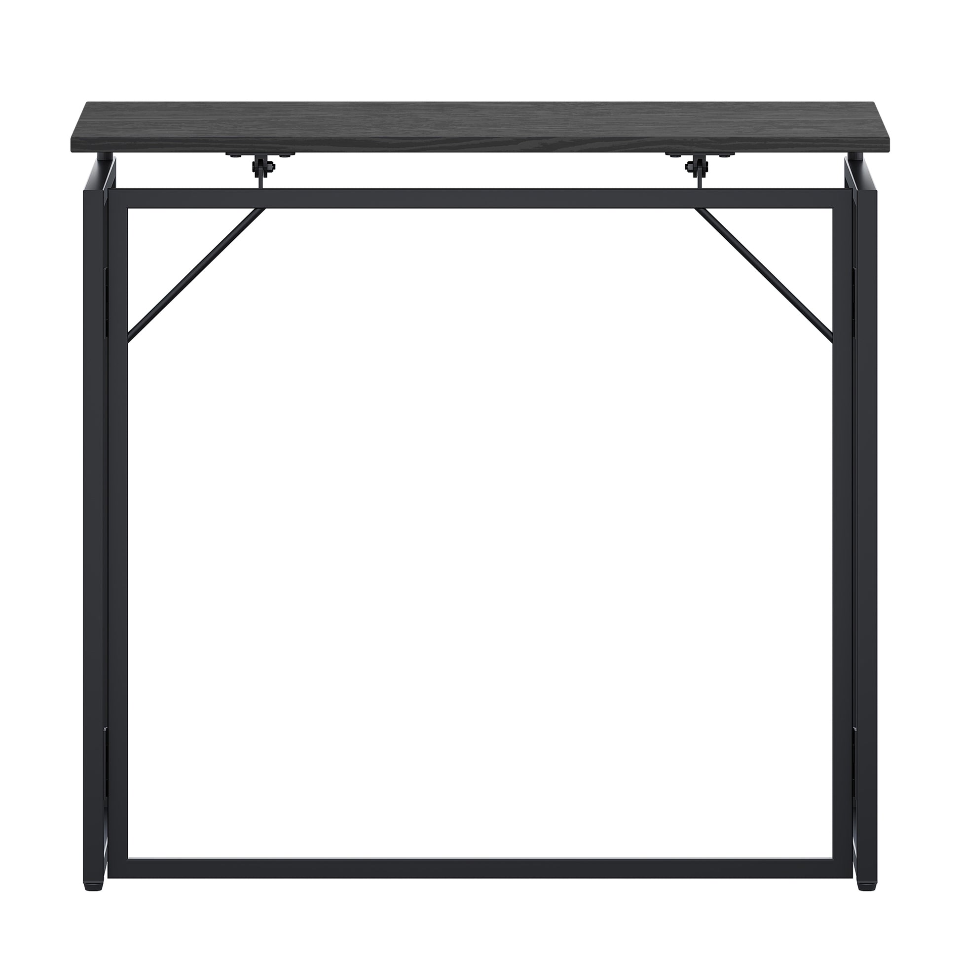 Techni Mobili 31.5 In. Folding Desk For Small Spaces, No Assembly Required, Black Black Office Modern Rectangular Rectangular Particle Board,Steel