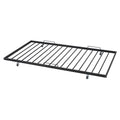 Full Size Metal Platform Bed With Twin Size Trundle,House Shaped Headboard Design, Black Full Black Metal
