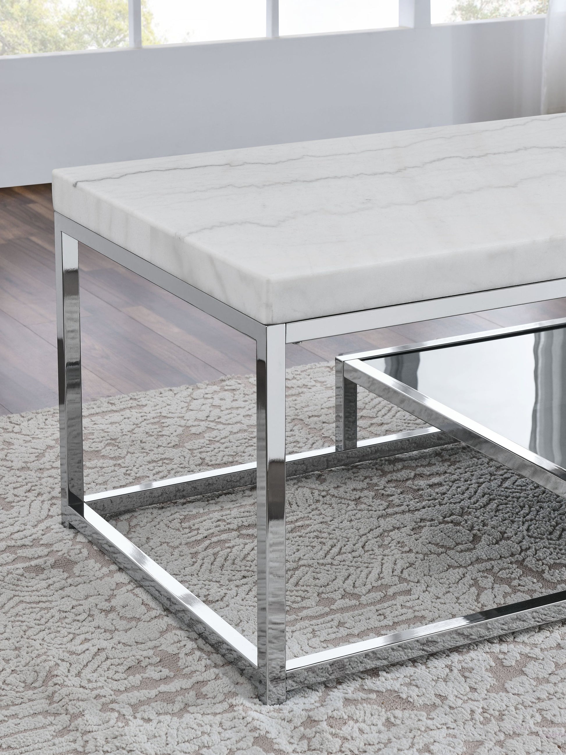 Aston White Marble Top Coffee Table White White Marble