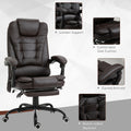 Vinsetto 7 Point Vibrating Massage Office Chair, High Back Executive Recliner With Lumbar Support, Footrest, Reclining Back, Adjustable Height, Brown Brown Faux Leather