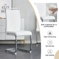 Table And Chair Set.A Rustic Industrial Rectangular Mdf Black Dining Table With Mdf Desktop And Electroplated Silver Metal Legs.Paried With 4 Chairs With Pu Cushion And Metal Legs. White Black Seats 4 Mdf Metal